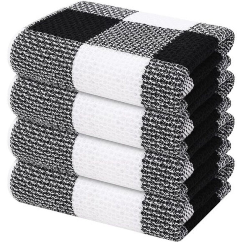 100% Cotton Waffle Weave Kitchen Towels, 13 x 28 Inches, Super Soft and